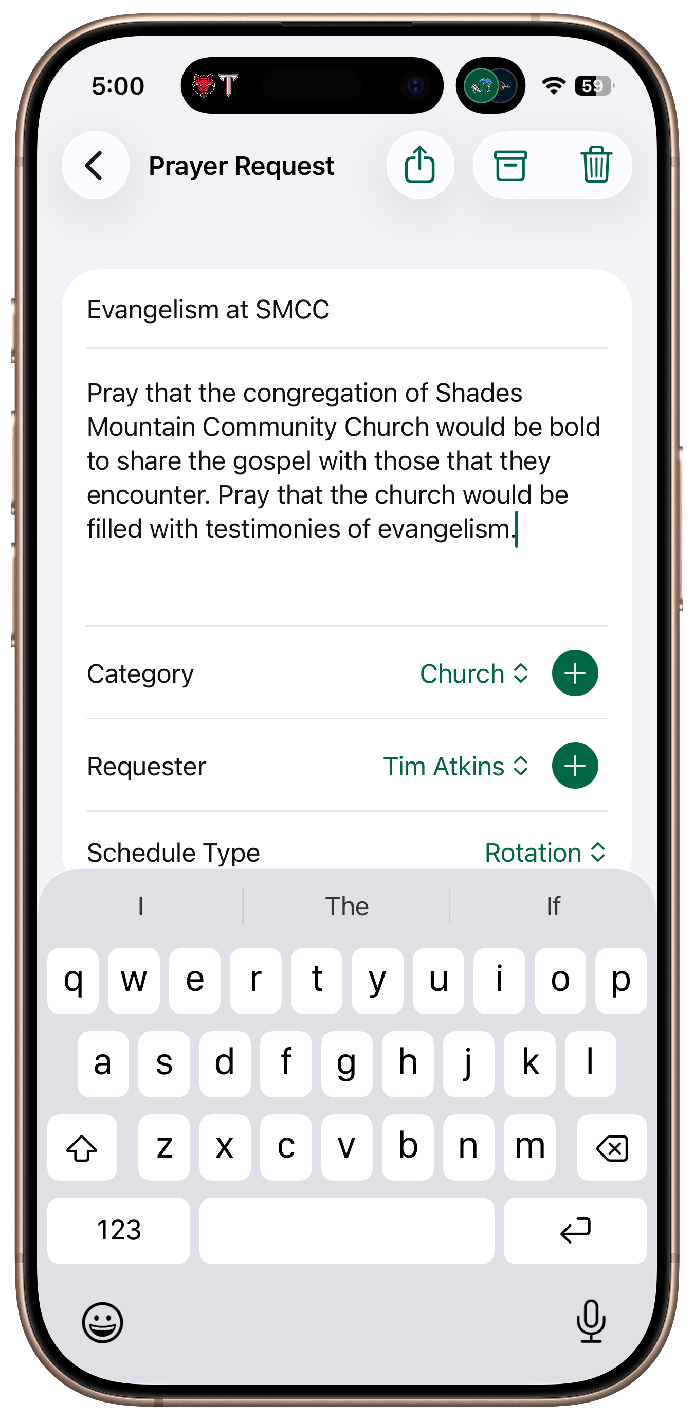 PrayerPlan+ on iPhone